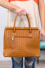 Load image into Gallery viewer, Country Girl Dreamin&#39; White Brown Cow Hide Tan Leather Purse
