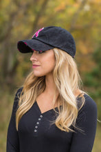 Load image into Gallery viewer, Pink Breast Cancer Ribbon "HOPE" Black Baseball Hat
